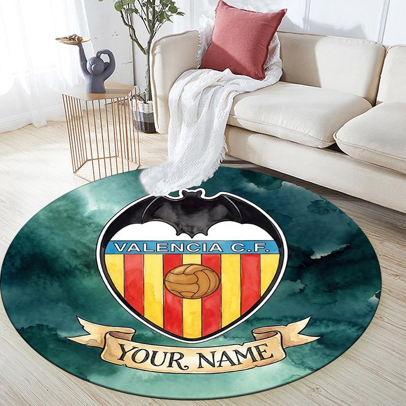 Custom Name Valencia CF2 Round Area Rug,Carpet Rug for Living Room Bedroom Sofa Playroom Decor,Non-slip Floor Mat