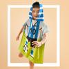 Dinosaur Cartoon Hooded Bath Towel: Absorbent Cotton Poncho for Kids' Summer Swimming