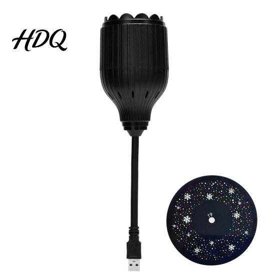Ambient Night Lamp USB Christmas Snowflake Projector Light Flexible Gooseneck Projection Lamp Decorative LED for Bedroom Ceiling Decoration Pattern