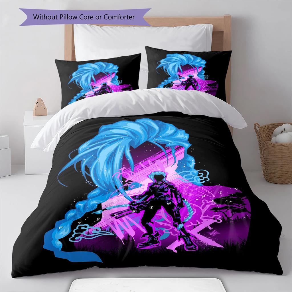 Jinx Pattern Bedding,Quilt Set Quilt Cover Pillowcase Home Birthday Gift (1 * Duvet Cover + 2 * Pillowcase, Without Core)