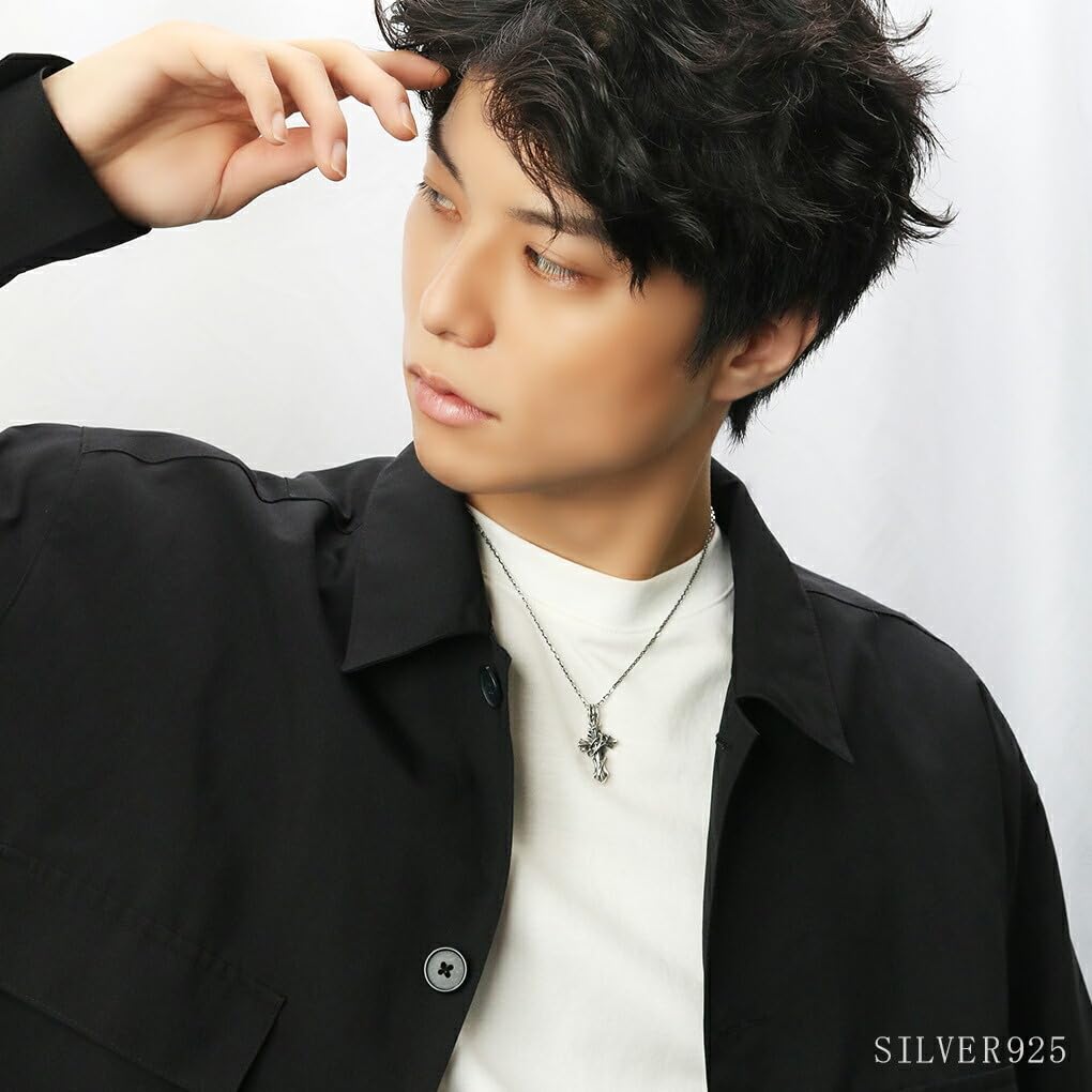 [M's Collection] Special Edition Bramble Cross Pendant Top (No Chain) Men's Sterling Silver 925 Necklace