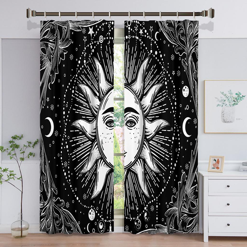 Tarot Mandala Spiritural Vibrant Window Panel Drapes in Children Bedroom Living Room Hall Treatments Kitchen Decoration Drapes Blinds