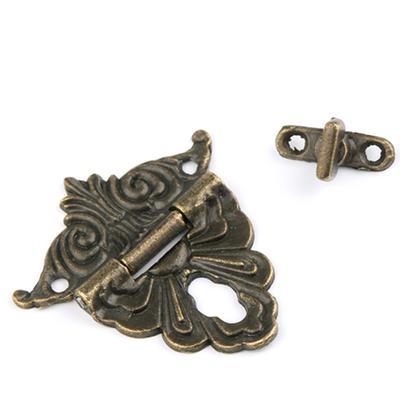 Vintage Antik Metall Koffer Verschluss Schmuck Box Latch Haspe Holz Fall Schnalle