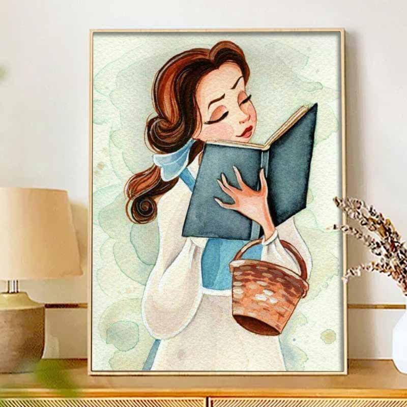 Disney Diamond Painting Kit Belle Reading Book 5D Diamond Art Home Decor Creative Handmade Gift