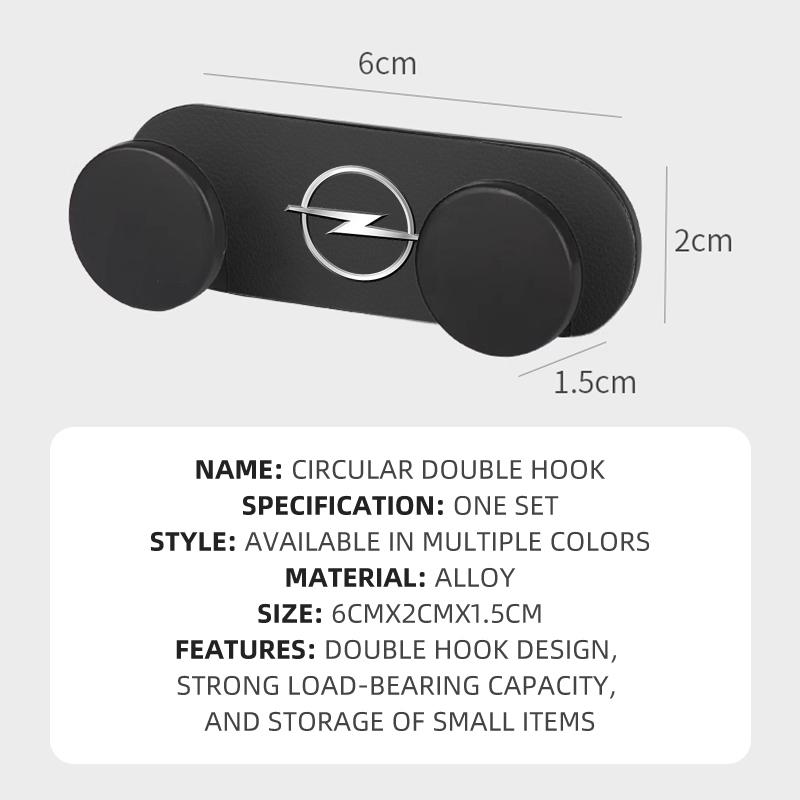 AAAYV1 Car Logo Multi-functional Pasted Double Hook For Opel Corsa Astra Insignia Vectra Zafira Meriva Mokka Grandland Vivaro a Auto