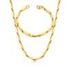 Gold Color Stainless Steel 3mm Irregular Link Chain Bracelets Necklace For Women  Party Wedding Jewelry Sets Gifts