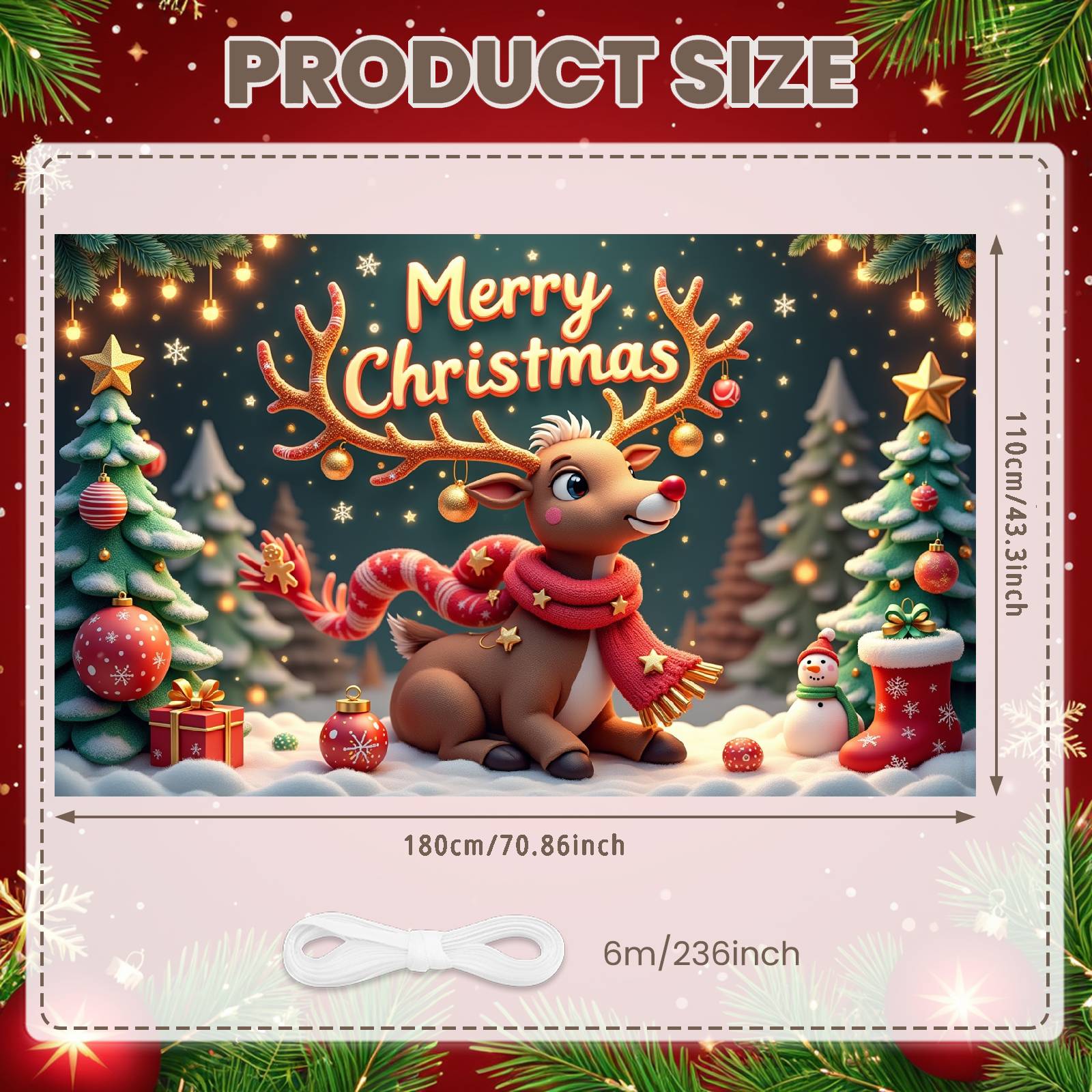 Holiday Backdrop Festive Atmosphere Reindeer Banner Christmas Decor Christmas Stockings Xmas Backdrop For Festive Occasion Xmas