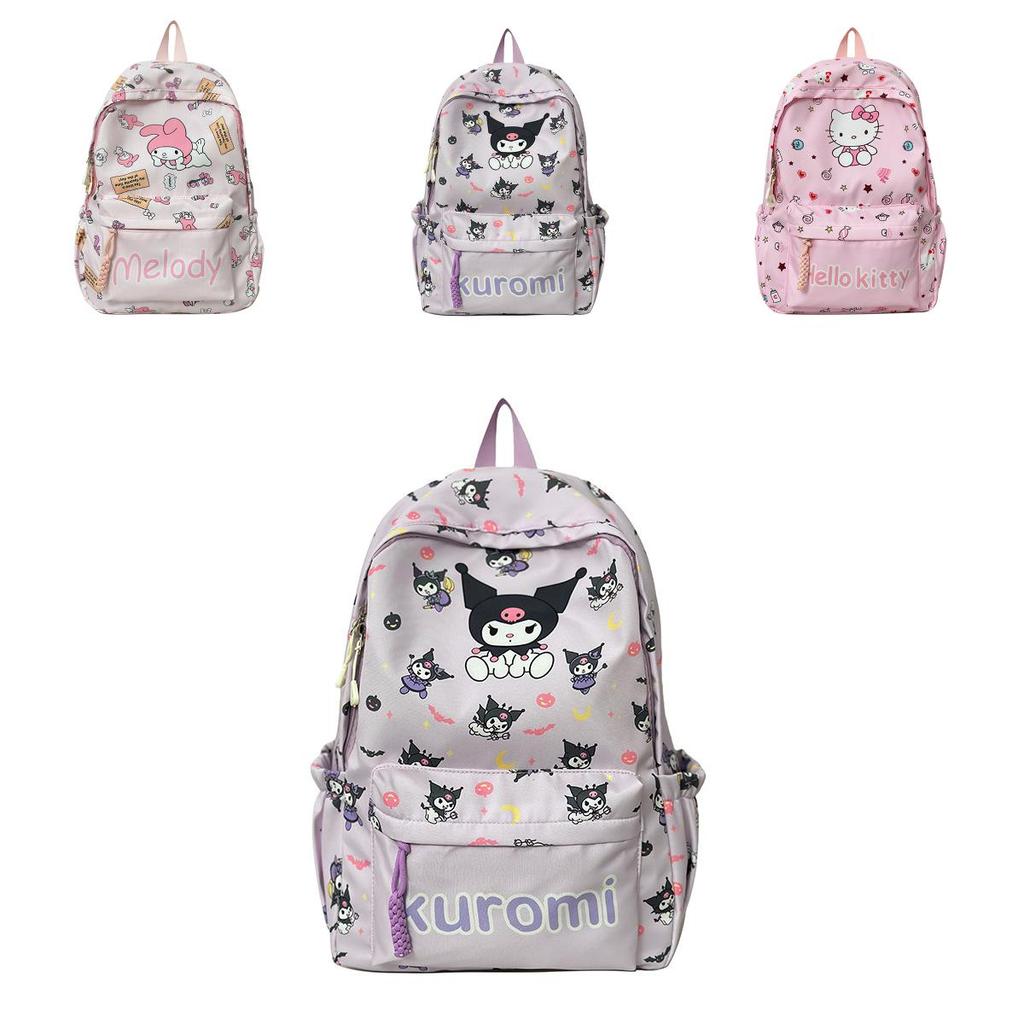 Hello Kitty Kids Backpack With Letter Cartoon Print For School And Daily Use
