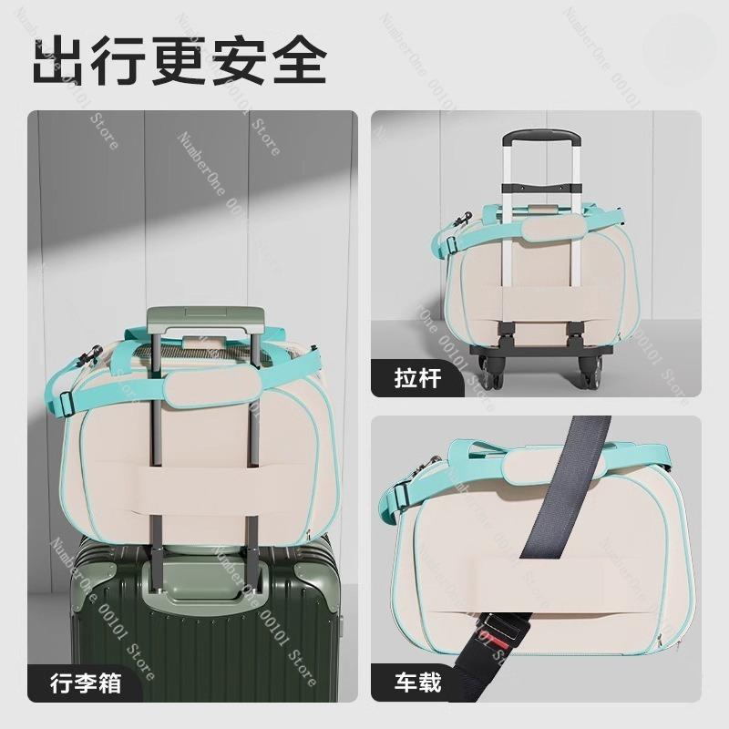Portable cat travel bag with handle,extendable pet carrier suitable for cats and small dogs,breathable large-capacity foldable