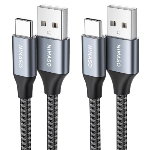 

NIMASO USB Type C Cable 3m [QC3.0 Compatible 3A Fast Charging] Type C Charging Cable Compatible with iPad Pro, Sony, Galaxy, Huawei and other Android