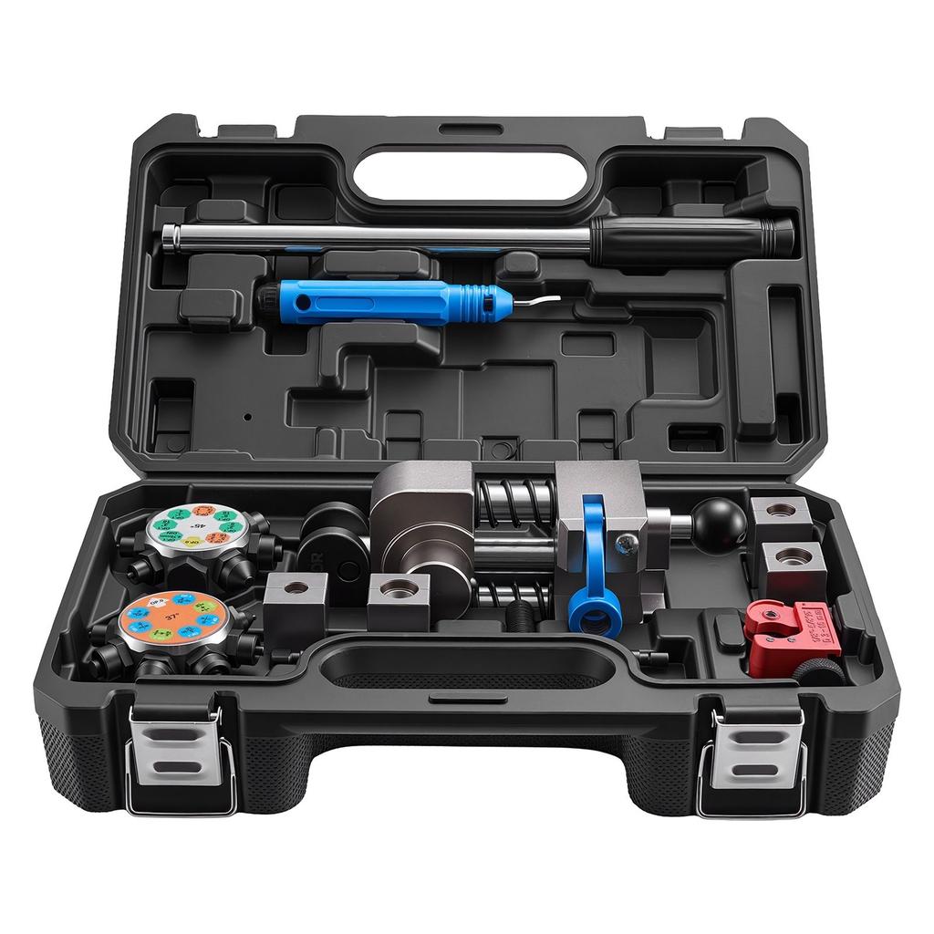 Professional Brake Line Flaring Tool, 45 & 37 Degree Double Flare Bubble Flare Tool Kit for 4.76mm, 6.35mm, 7.94mm, 9.52mm Copper Aluminum Thin Steel