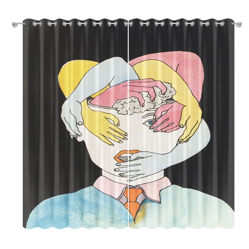Abstract Curtain Cloth Bedroom Living Room Balcony Blackout Curtain Office Hotel Insulation Curtain