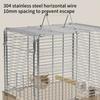 Folding 304 Stainless Steel Pet Cage Light Weight Rustproof Bird Cage With Secure Lock For Easy Transport