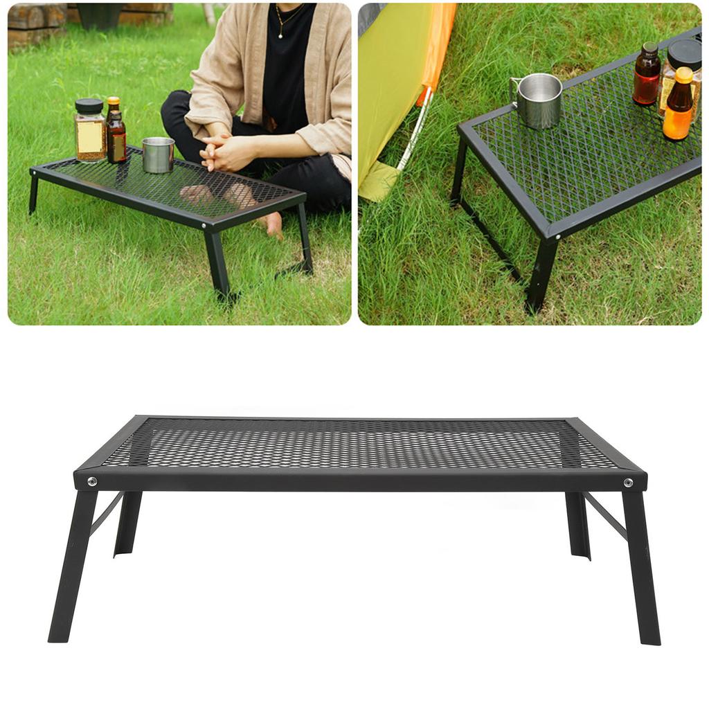 Folding Camp Fire Rack Folding Campfire Grill Heavy Duty Iron Waterproof Portable Camp Fire Cooking Rack for Outdoor Barbecue