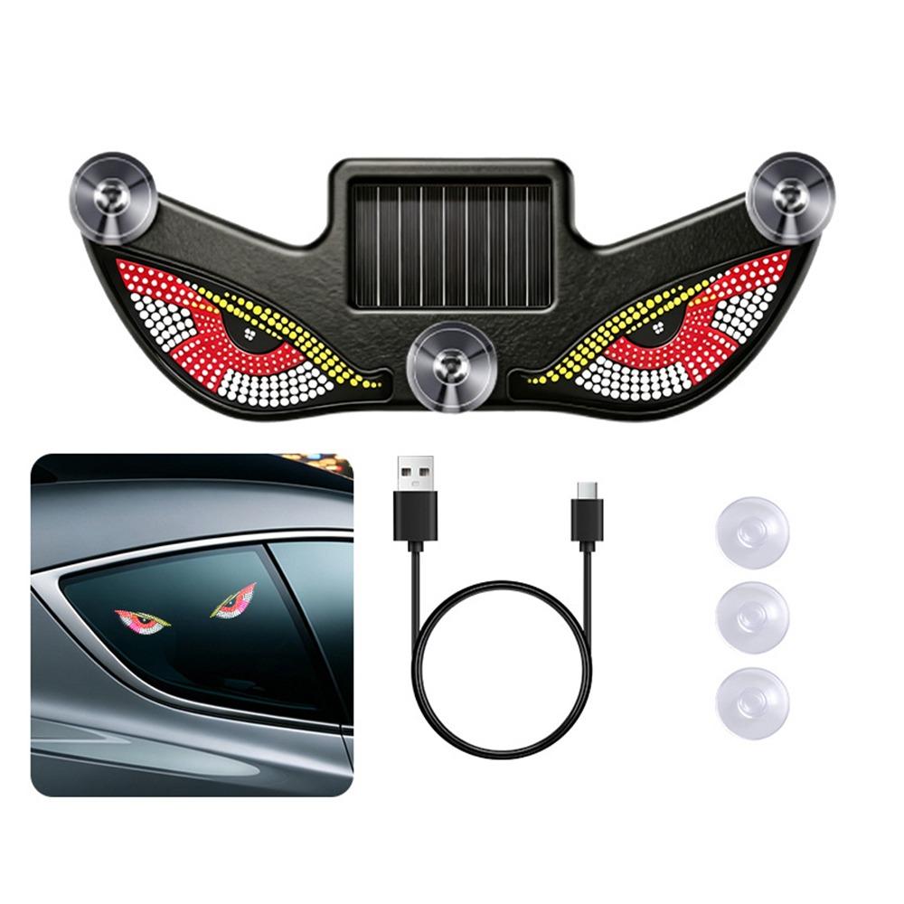 Car Decorative Solar LED Warning Light Light Sensor Car Sticker Light Rechargeable Warning Light 1