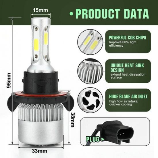 H13 LED Headlight Bulbs For Ford F150 2004-2014 F-250 F-350 Super Duty 2005-
