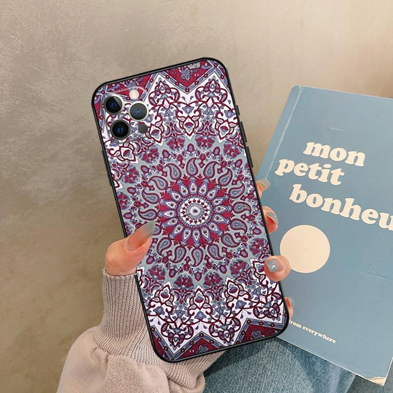 Indian Mandala Pattern Case For iPhone 17 Air 15 14 13 12 11 16 Pro Max 13 mini XR 15 16 Plus 16e Back Cover Shell