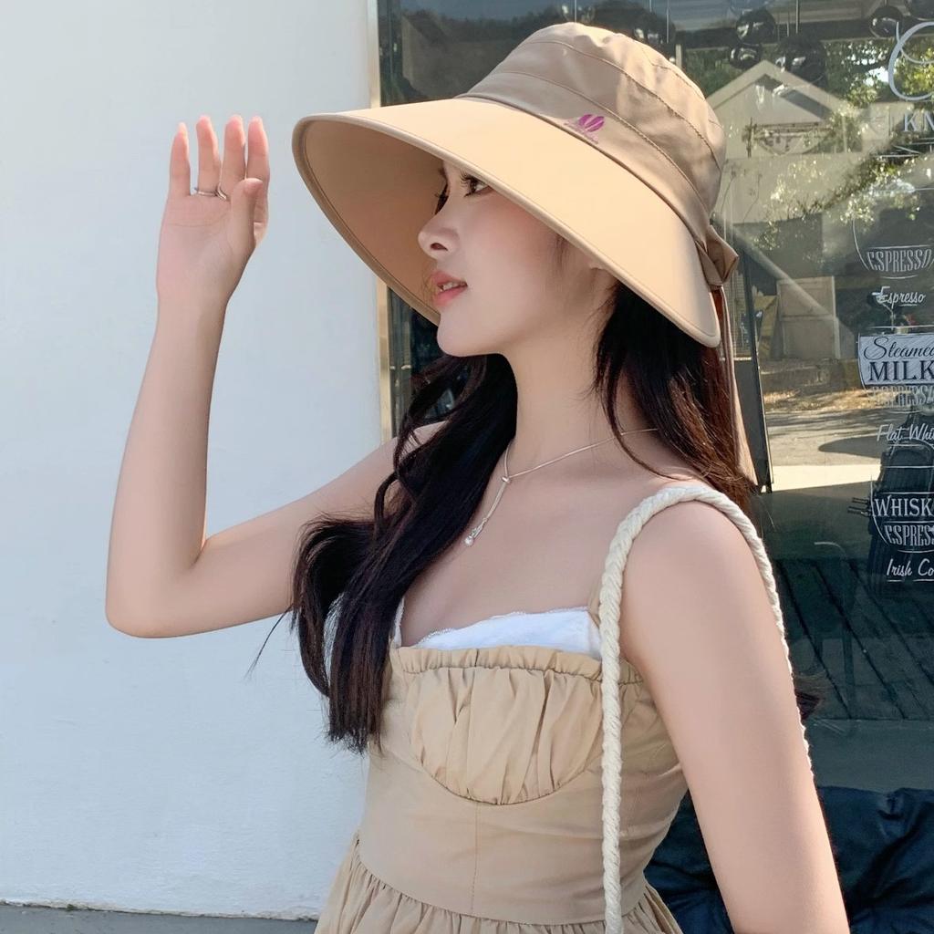 Hat sun hat sun protection UV protection face small bucket hat 2025 new outdoor wrap-around sun hat