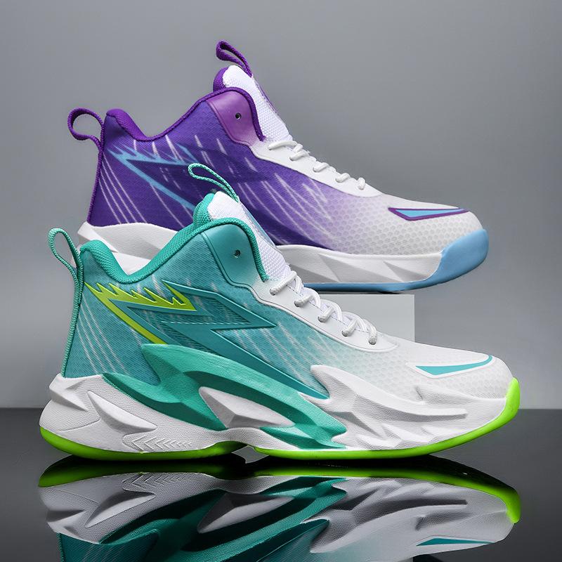 Mandarin Duck Basketball Shoes Boys Shoes High Top 12 Sports Shoes 15 Years Old Youth Training Sports Actual Combat Blue Sneakers