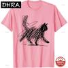 Trendy Streetwear Minimalist Cat Art T Shirt Unisex Soft Cotton Tee Casual Summer Oversized Humor Short Sleeve Cats Lovers Gifts