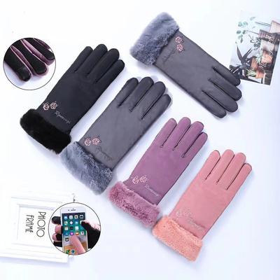 Skihandschuhe Winter Damen Koreanische Version Samt Warm Reiten Kalt- und Winddicht Touchscreen Motorrad Winter Damen Baumwollhandschuhe