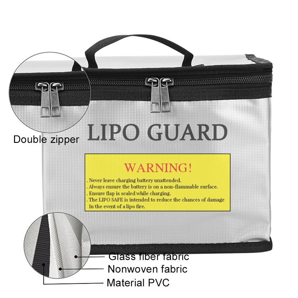 Lipo Battery Safety Bag Portable Explosion-proof Fireproof Storage Bag With Safe Guard 215*145*165mm Size For RC Drone Batteries