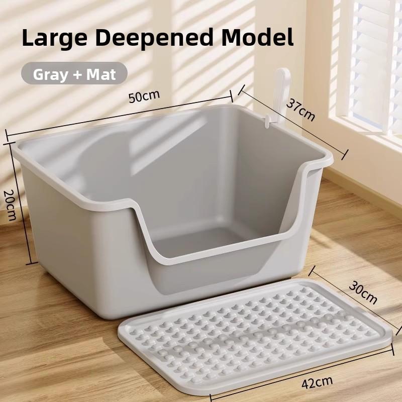 Extra Large Open-Top Litter Box Anti-Spla Giant Size Toilet for S Pet Supplies Sand Pan Special Large Size