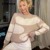 Cinemore Wiosna Jesień Damski Sweter Jednolity Oversize Casualowe Pulowery Ciepły Podstawowy Top z Długim Rękawem Okrągły Dekolt Dzianinowy Sweter Sweter