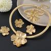 Indian Bridal Jewelry Heavy Industries Spiral Curled Three-dimensional Petal Necklace Bracelet Ring Earrings Set Dress Set