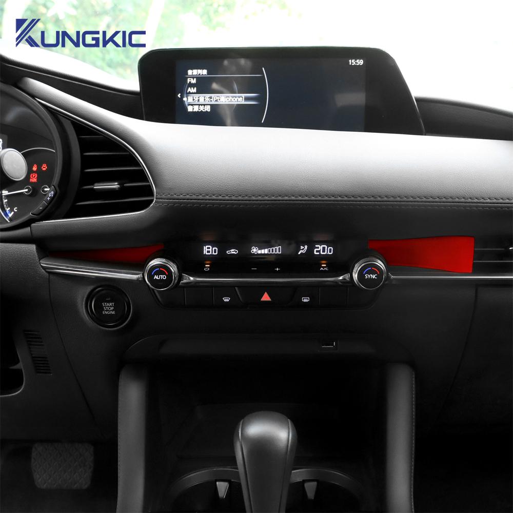 Premium Wildleder Instrumentenlüftungsgitter Panel Aufkleber Für Mazda 3 BP 2019 2020 2021 2022 2023 2024 2025 Mazda3 Axela LHD RHD lfpaz09