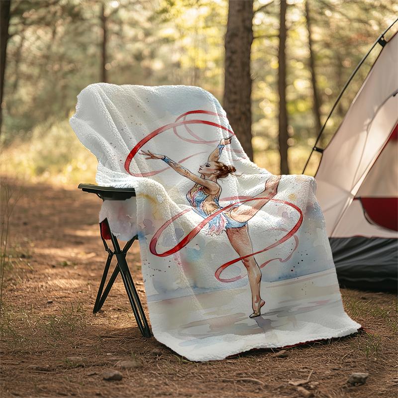 Gymnastics Theme Printed Blanket - Perfect for Couch, Bed, Travel & Outdoor Use | Machine Washable, Cozy & Durable.