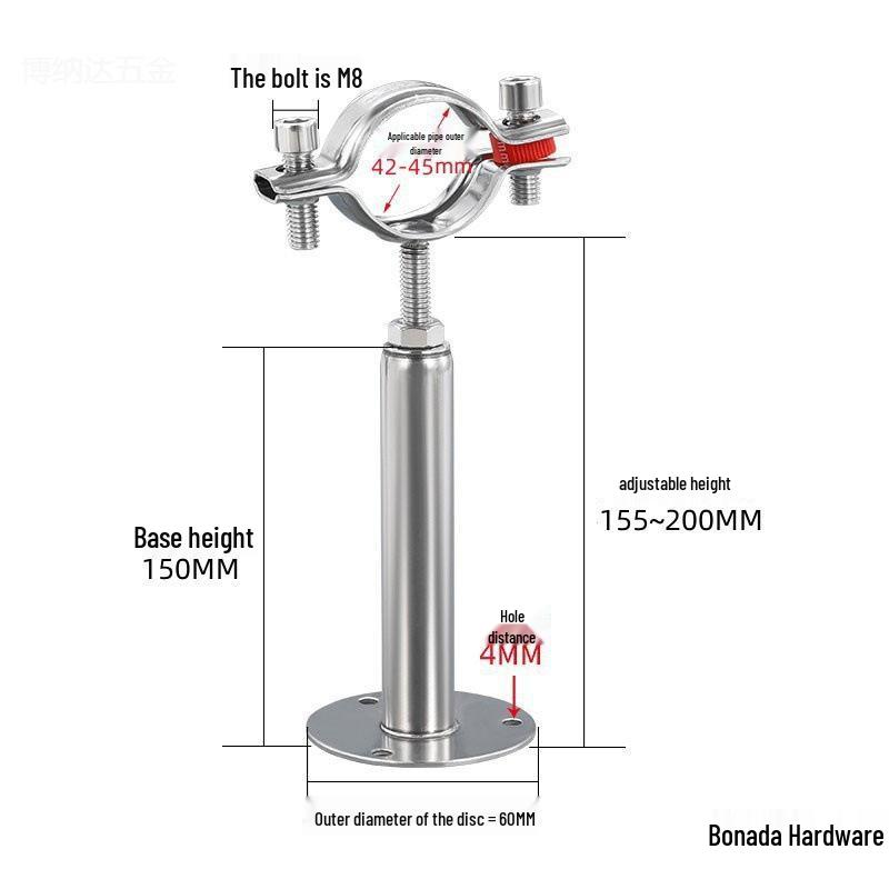Stainless Steel Pipe Fixing Bracket Clamp for Gas and Water Pipes