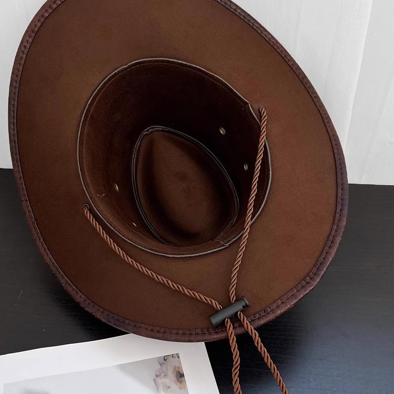 Cappelli da Cowboy Western in Ecopelle per Donne Uomini Vintage Gentleman Cowgirl Cappello Jazz Vacanze Festa Cappello Cosplay