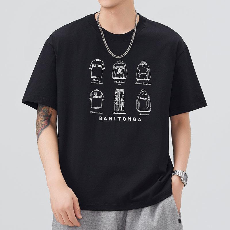 Summer New Men's Thin Breathable Loose Round Neck Short-sleeved T-shirt