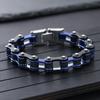 Punk Rock Biker 316L Stainless Steel Mens Bracelet Fashion Zircon Bike Bicycle Chain Jewellery Pulsera Hombre Acero Inoxidable