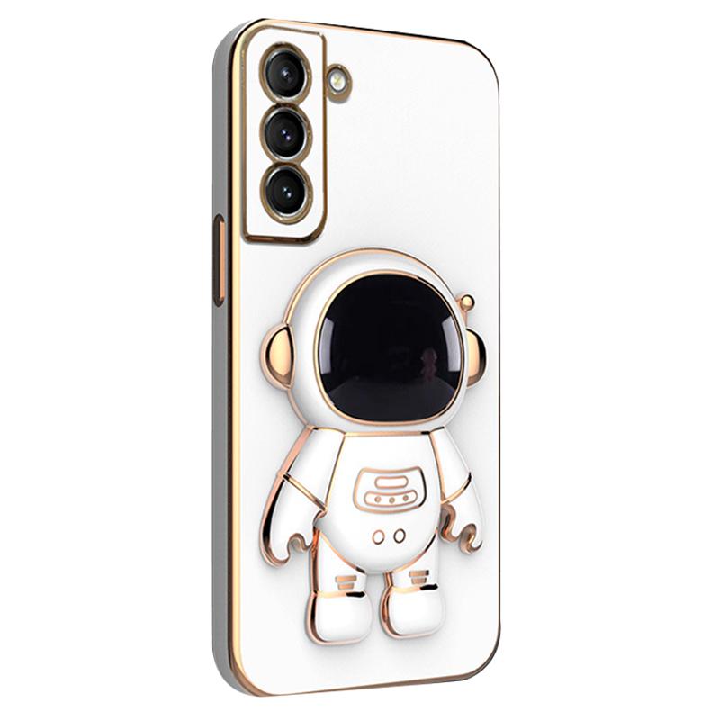 For Samsung Galaxy S23 Astronaut Phone Case Electroplating TPU Shockproof Cover