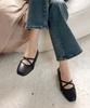 Cesti Mary Jane Banding Balletto Flat Shoes (Black)