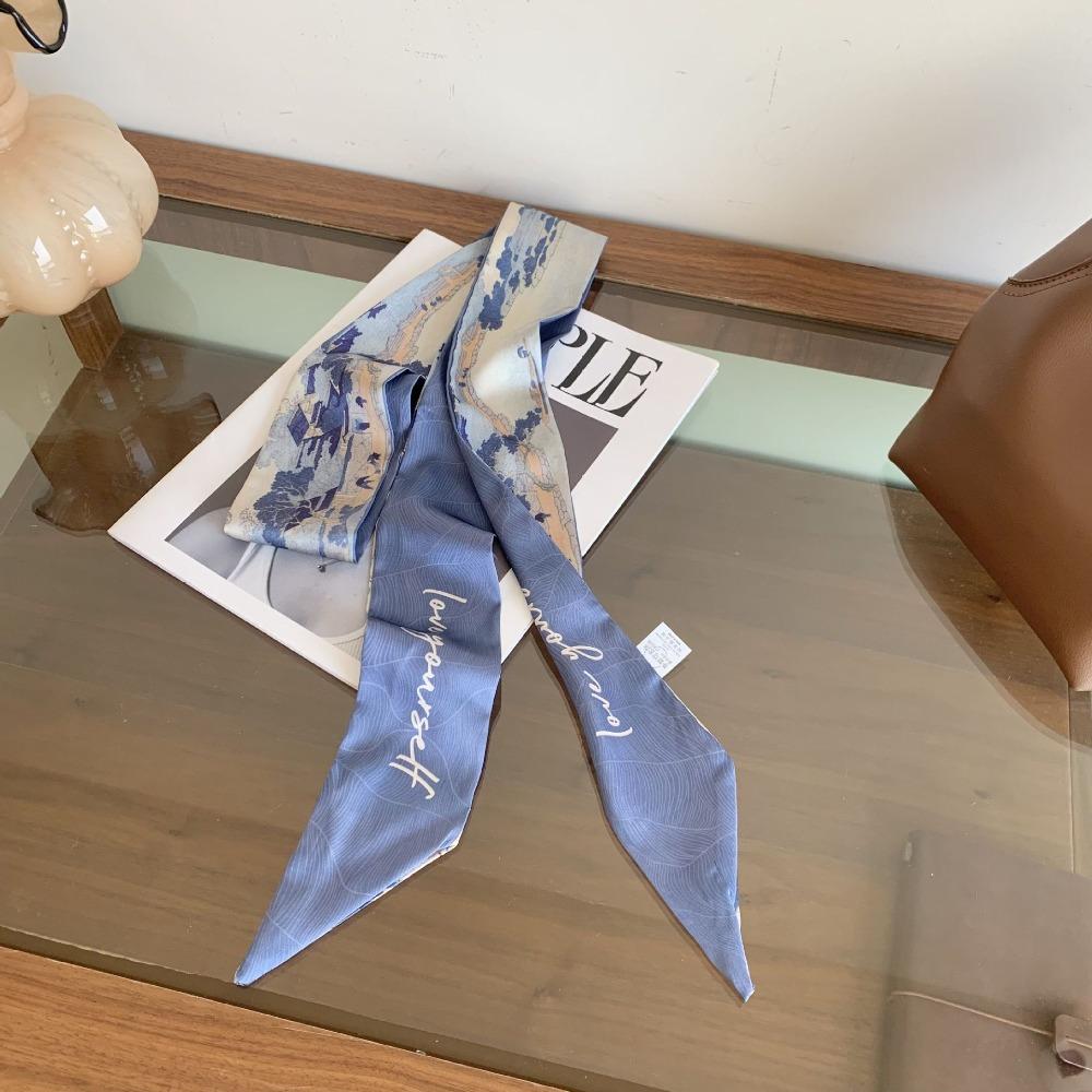 Large Size Long Silk Scarf Korean Hair Band Fashion Silk Scarves  For Women
