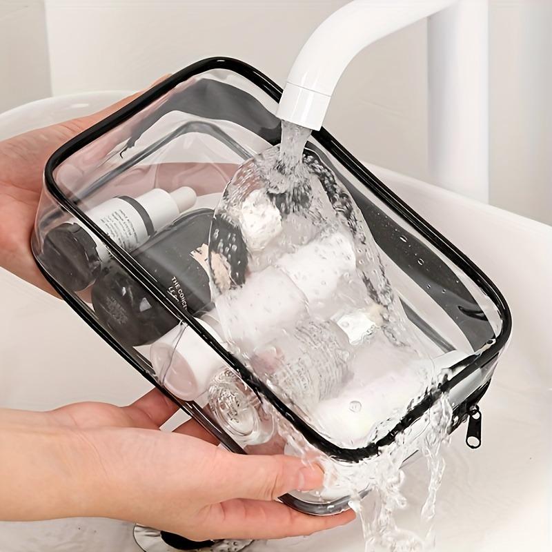 3pcs Transparent Makeup Bag Set, Clear Toiletry Bag, Waterproof Travel, Portable and Durable, Black Zipper, Essential for Women