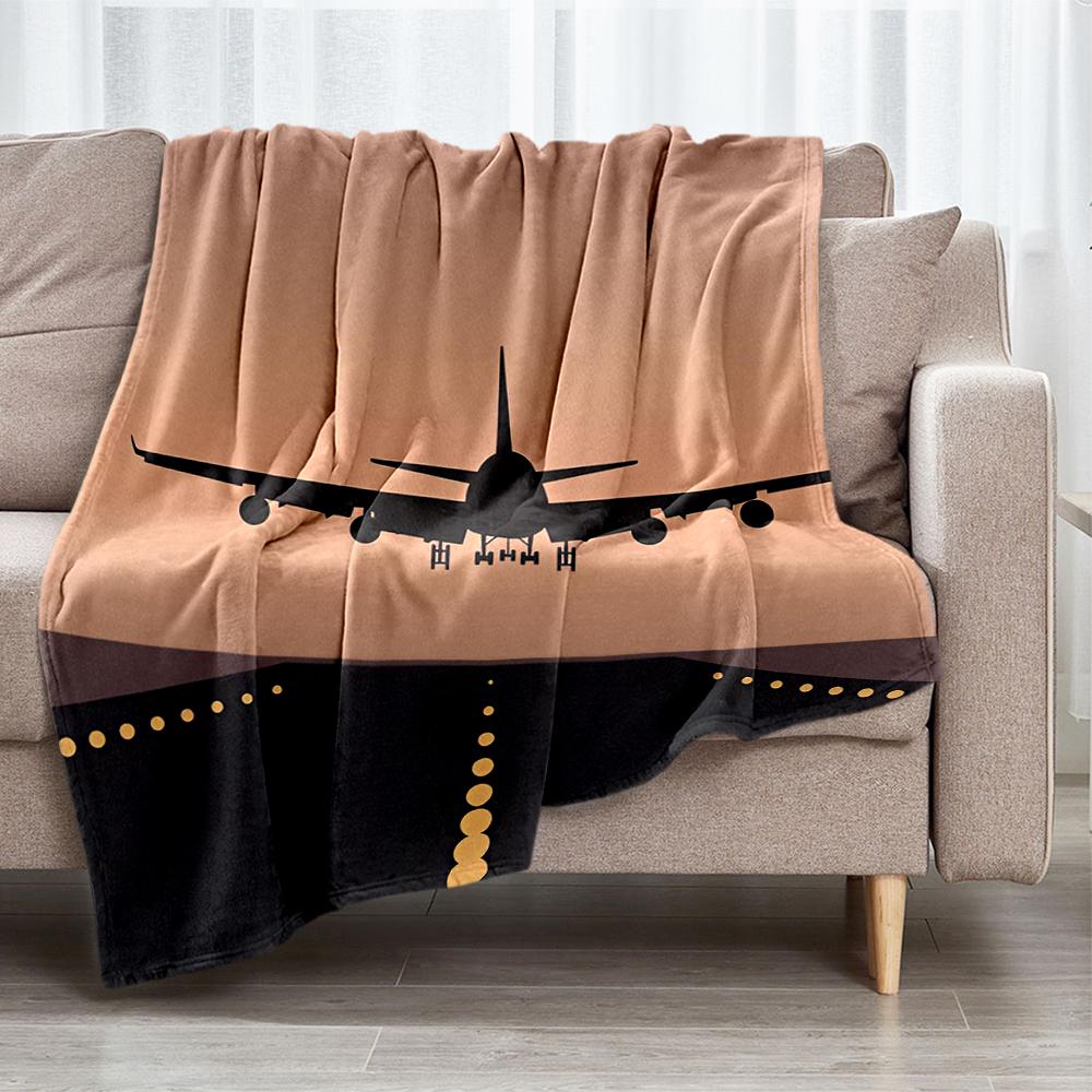 Airplane Theme Printed Blanket - Perfect for Couch, Bed, Travel & Outdoor Use | Machine Washable, Cozy & Durable.
