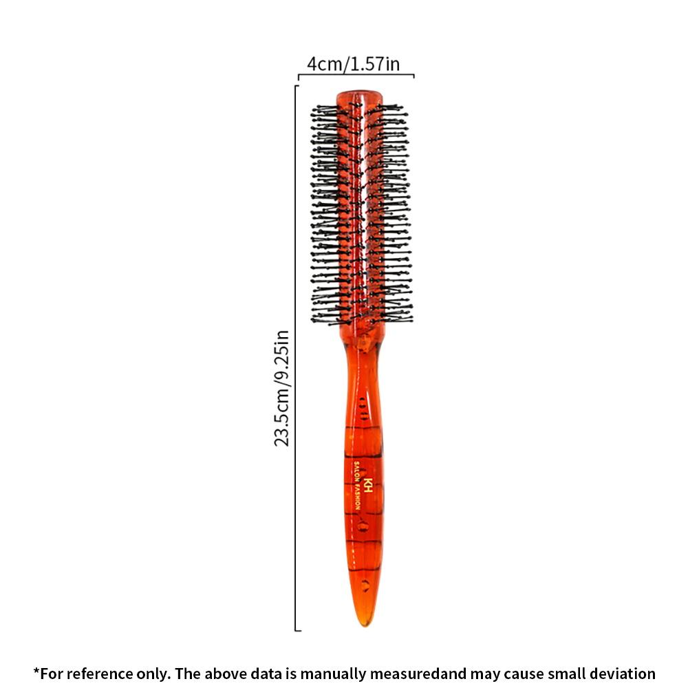 Professional Round Hair Brush - Soft Bristles, Anti-Static, Scalp Massager - Salon & Home Styling Comb (Plastic Handle)