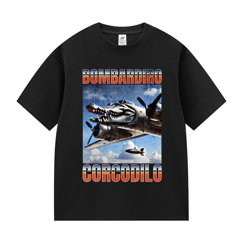Limitované Bombardino Krokodýl Vtipné Meme Tričko Pánské Dámské Letní O-výstřih Krátký rukáv Tričko Módní Vysoce kvalitní Bavlněná Trička