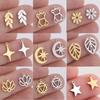 Teamer 5pcs/lot Stainless Steel Charms for Jewelry Making Bear Leaves Stars Pendant Mini Charm Bracelet DIY Accessories Hot Sale 1