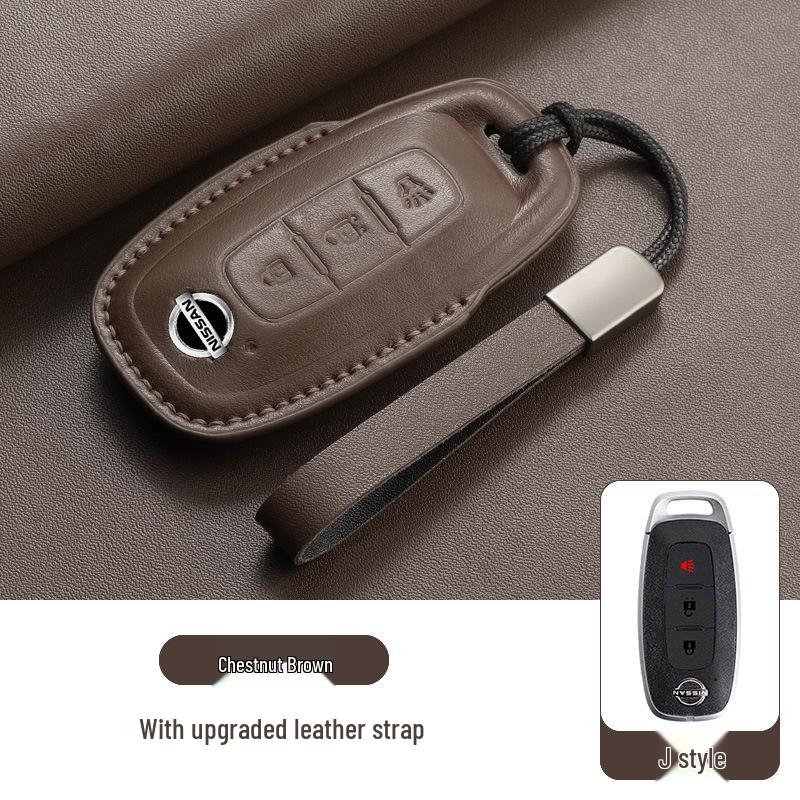 Nissan Altima 23 Model Key Case Suede Leather - Fits 14th Gen Sylphy, Qashqai, X-Trail, Kicks, Murano, Tiida