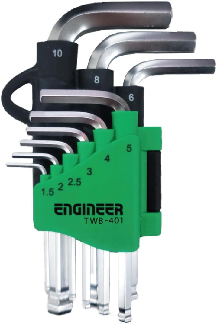 

Набор шаровых шестигранников короткий тип 9 штук серебряный