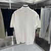 Summer Unisex Color Block Striped Knit Wool Polo Shirt - Short Sleeve
