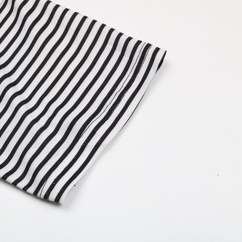 Dámské letní šaty pro volný čas, krátký rukáv, patchwork pruhované tričko volné elegantní S-XL