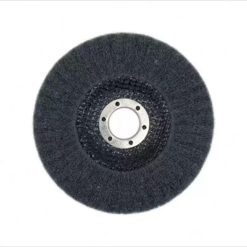 Ruiyan 4" Vertical Angle Flap Wheel: Abrasive Polishing & Wire Drawing Tool with Scouring Pad.