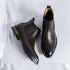 Chelsea boots high-top leather shoes pointed British heightening Martin boots winter velvet cotton shoes short boots