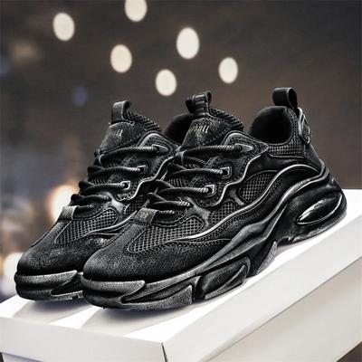 Chunky Sneaker Men Designer Running Shoes Fashion Casual Microfiber Leather Mesh Breathable Height Increased Flat Platform Shoes